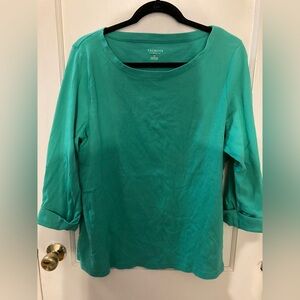 Talbot’s Woman Green 3/4 sleeve shirt, size 3X, 100% cotton